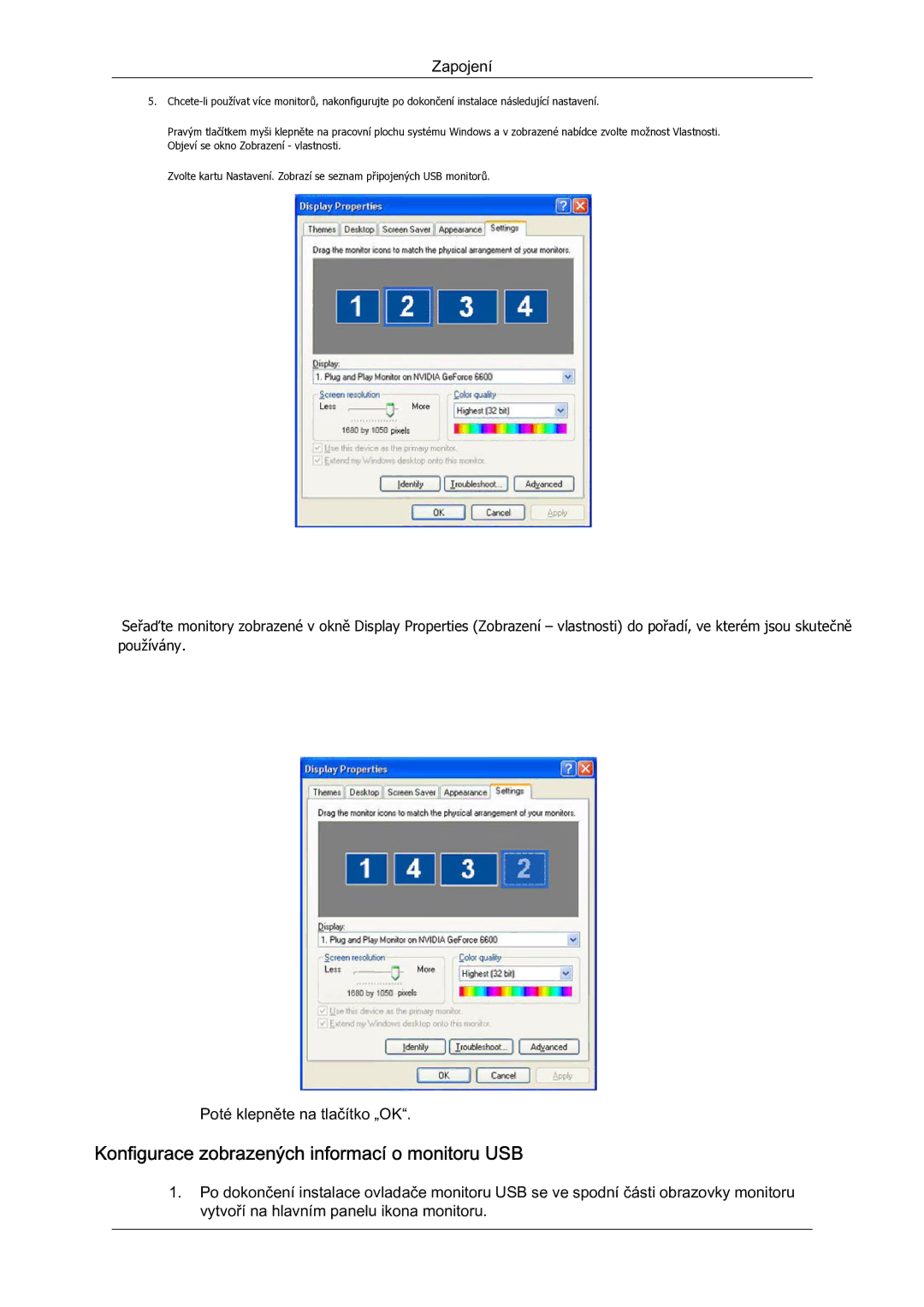 Samsung LS22MYQEBB/EDC manual Konfigurace zobrazených informací o monitoru USB 