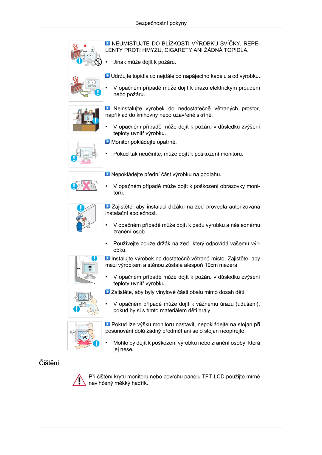 Samsung LS22MYQEBB/EDC manual Čištění 