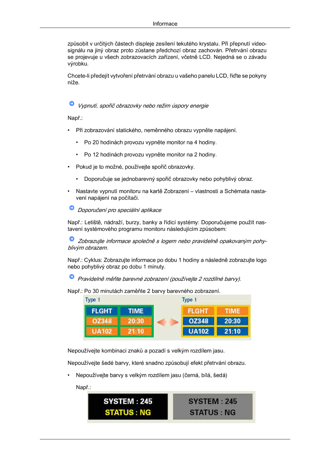 Samsung LS22MYQEBB/EDC manual Vypnutí, spořič obrazovky nebo režim úspory energie 