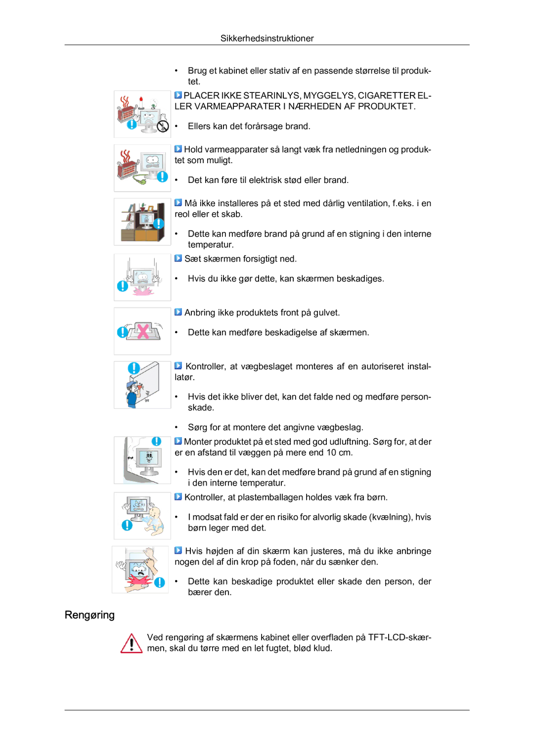 Samsung LS22MYQEBB/EDC manual Rengøring 