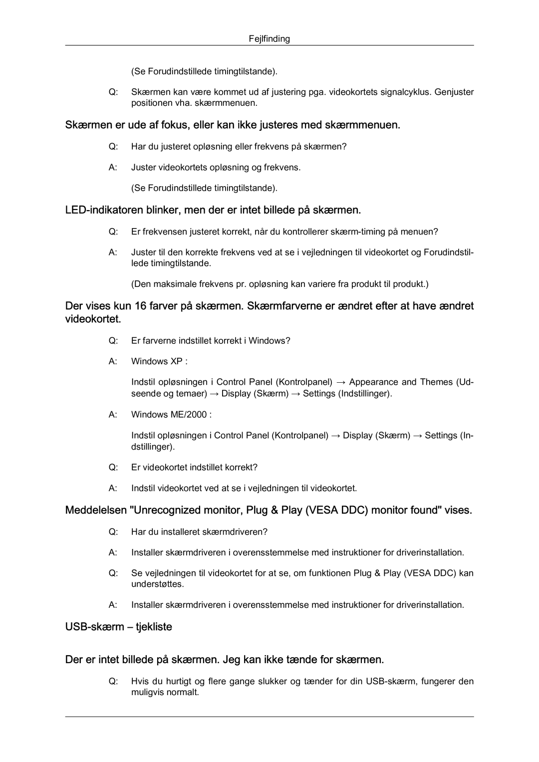 Samsung LS22MYQEBB/EDC manual LED-indikatoren blinker, men der er intet billede på skærmen 