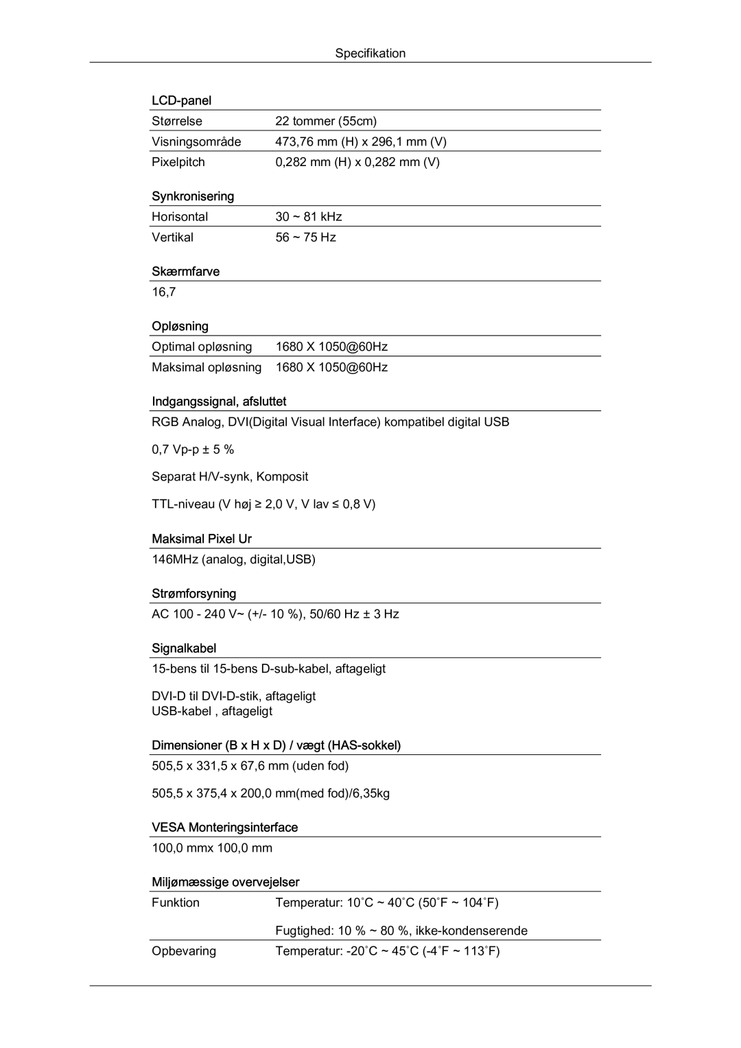 Samsung LS22MYQEBB/EDC manual LCD-panel 