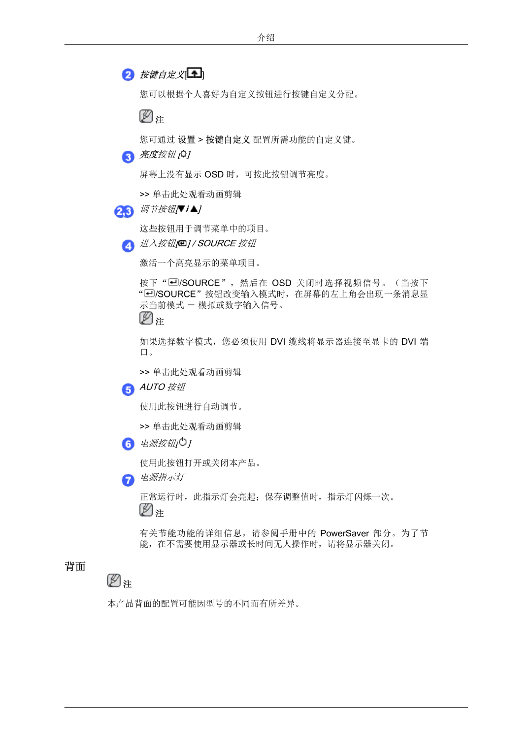 Samsung LS22MYQEBB/EDC manual 按键自定义 