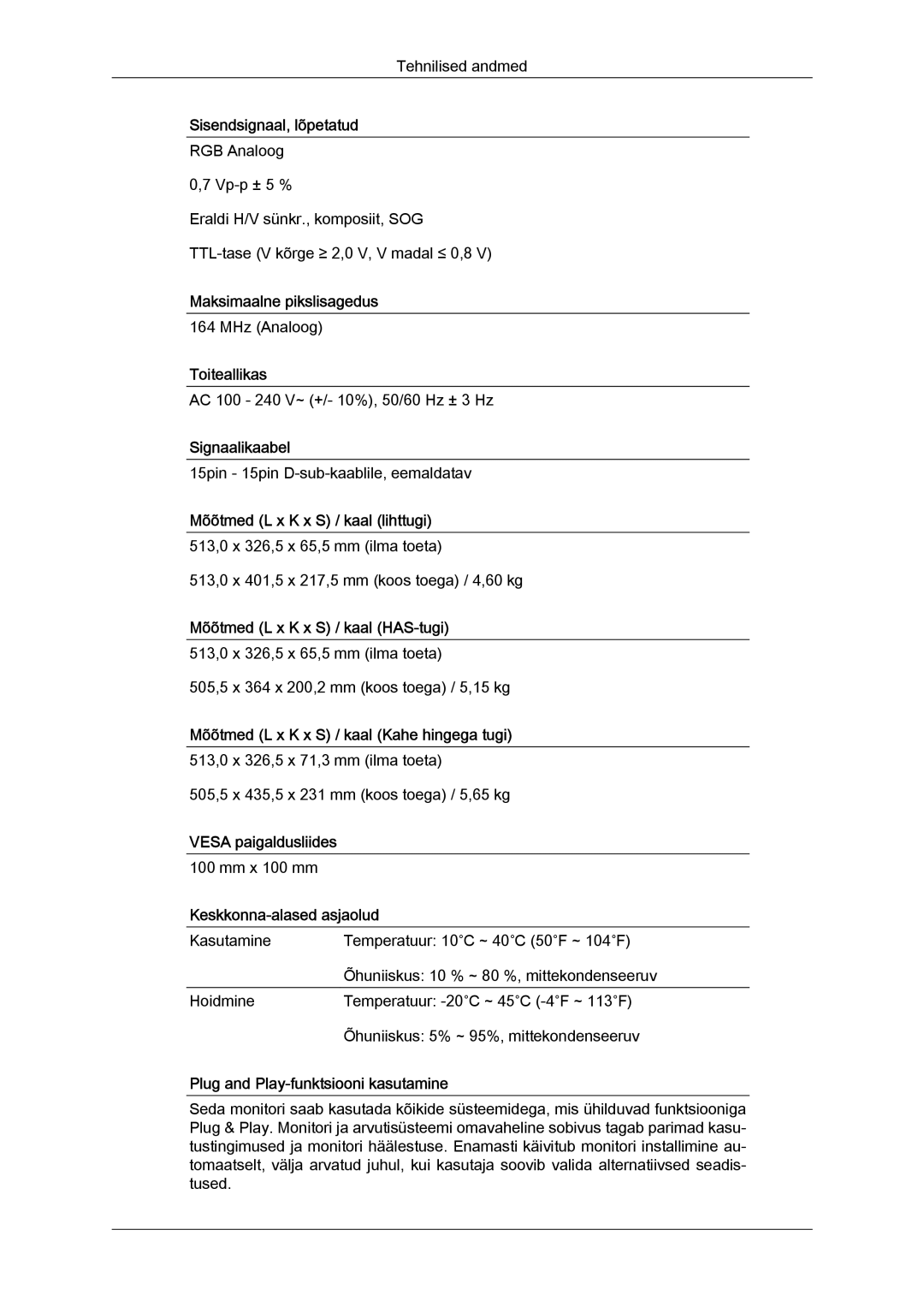 Samsung LS19MYYKBB/EDC, LS22MYYKBB/EDC, LS19MYYKBBA/EN, LS20MYYKBBA/EN, LS22MYYKBBA/EN manual Mm x 100 mm 