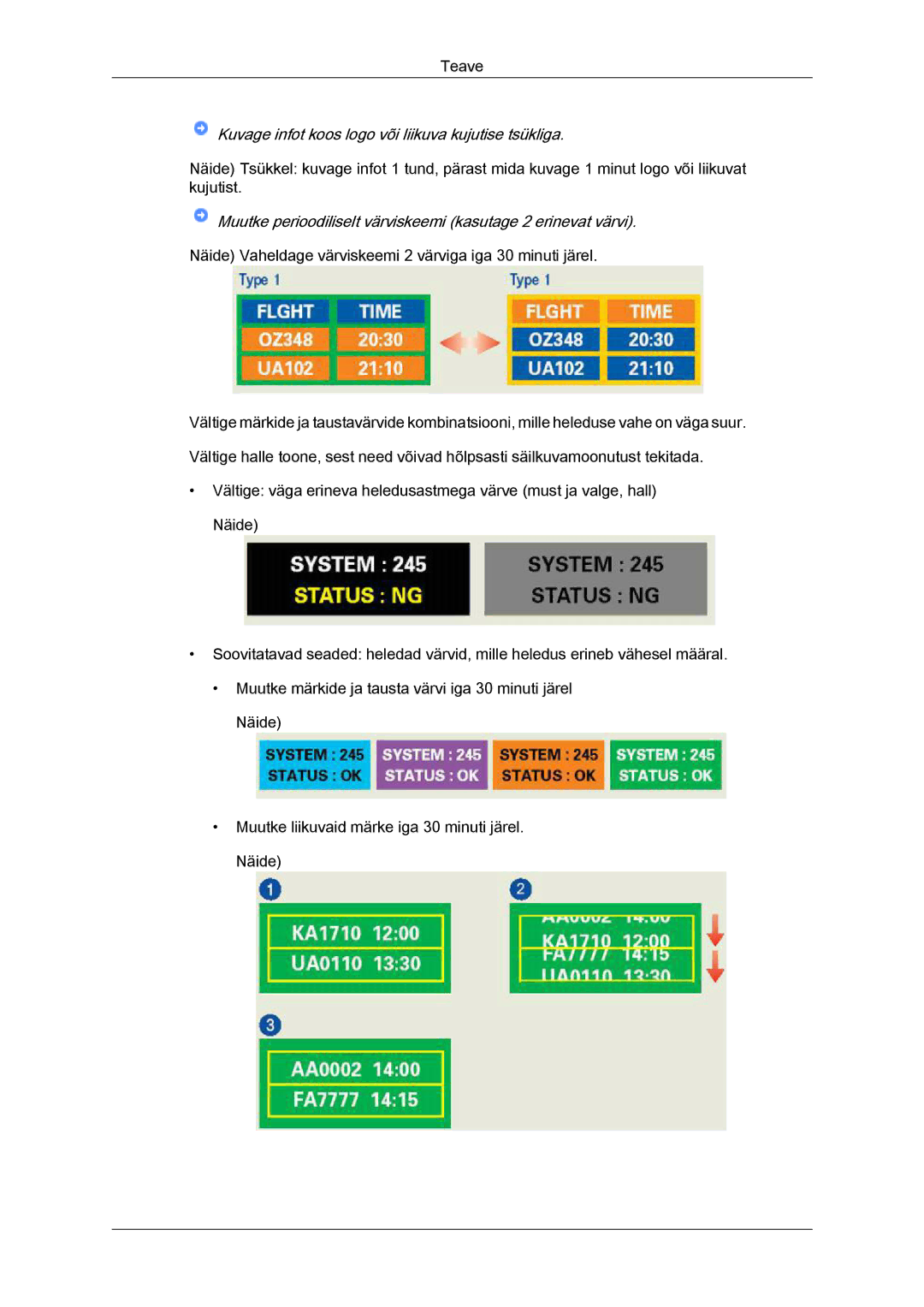 Samsung LS19MYYKBB/EDC, LS22MYYKBB/EDC, LS19MYYKBBA/EN, LS20MYYKBBA/EN Kuvage infot koos logo või liikuva kujutise tsükliga 