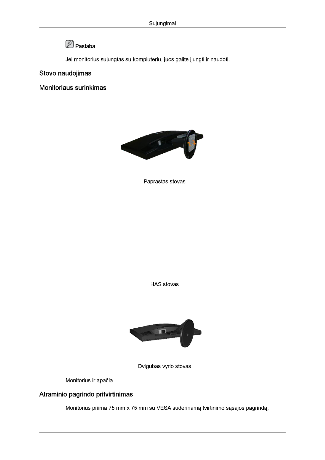 Samsung LS19MYYKBB/EDC, LS22MYYKBB/EDC, LS19MYYKBBA/EN, LS20MYYKBBA/EN, LS22MYYKBBA/EN manual Pastaba 