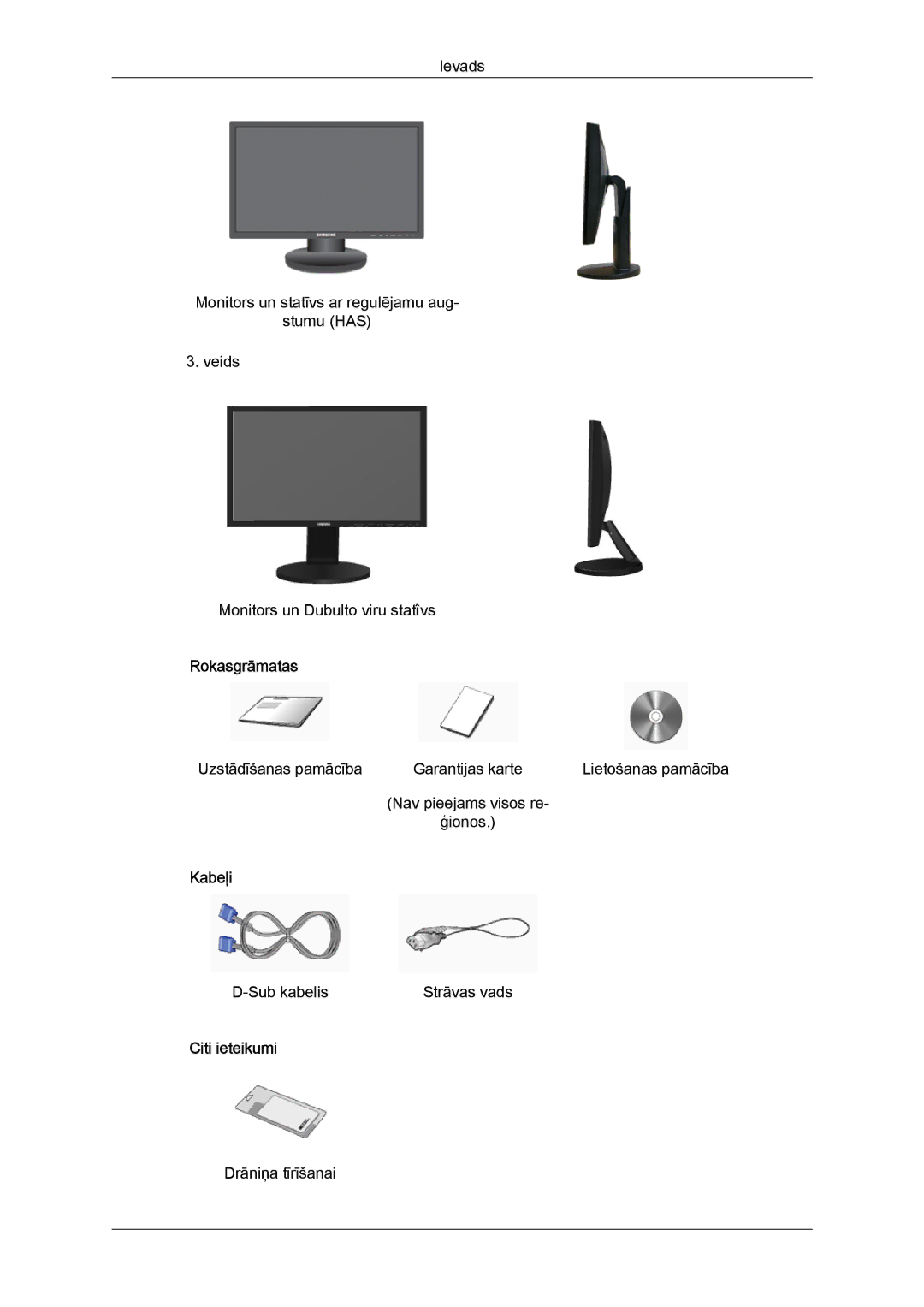 Samsung LS22MYYKBB/EDC, LS19MYYKBBA/EN, LS20MYYKBBA/EN, LS19MYYKBB/EDC, LS22MYYKBBA/EN manual Rokasgrāmatas 