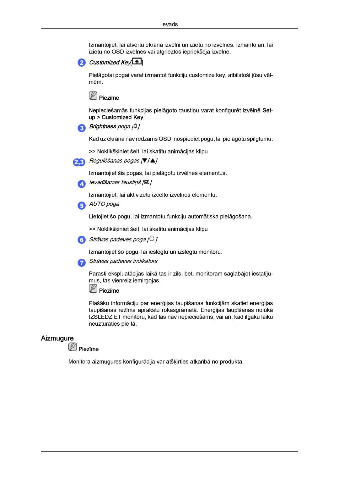 Samsung LS20MYYKBBA/EN, LS22MYYKBB/EDC, LS19MYYKBBA/EN, LS19MYYKBB/EDC, LS22MYYKBBA/EN manual Aizmugure 