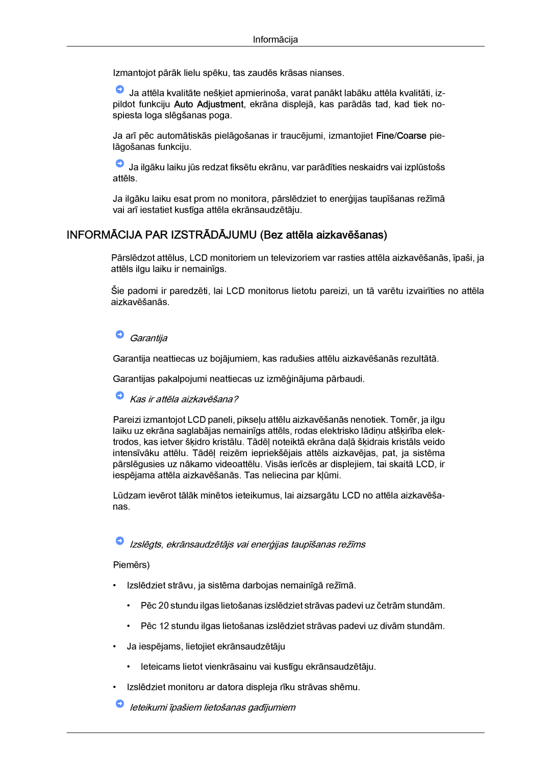 Samsung LS19MYYKBBA/EN, LS22MYYKBB/EDC, LS20MYYKBBA/EN, LS19MYYKBB/EDC Informācija PAR Izstrādājumu Bez attēla aizkavēšanas 