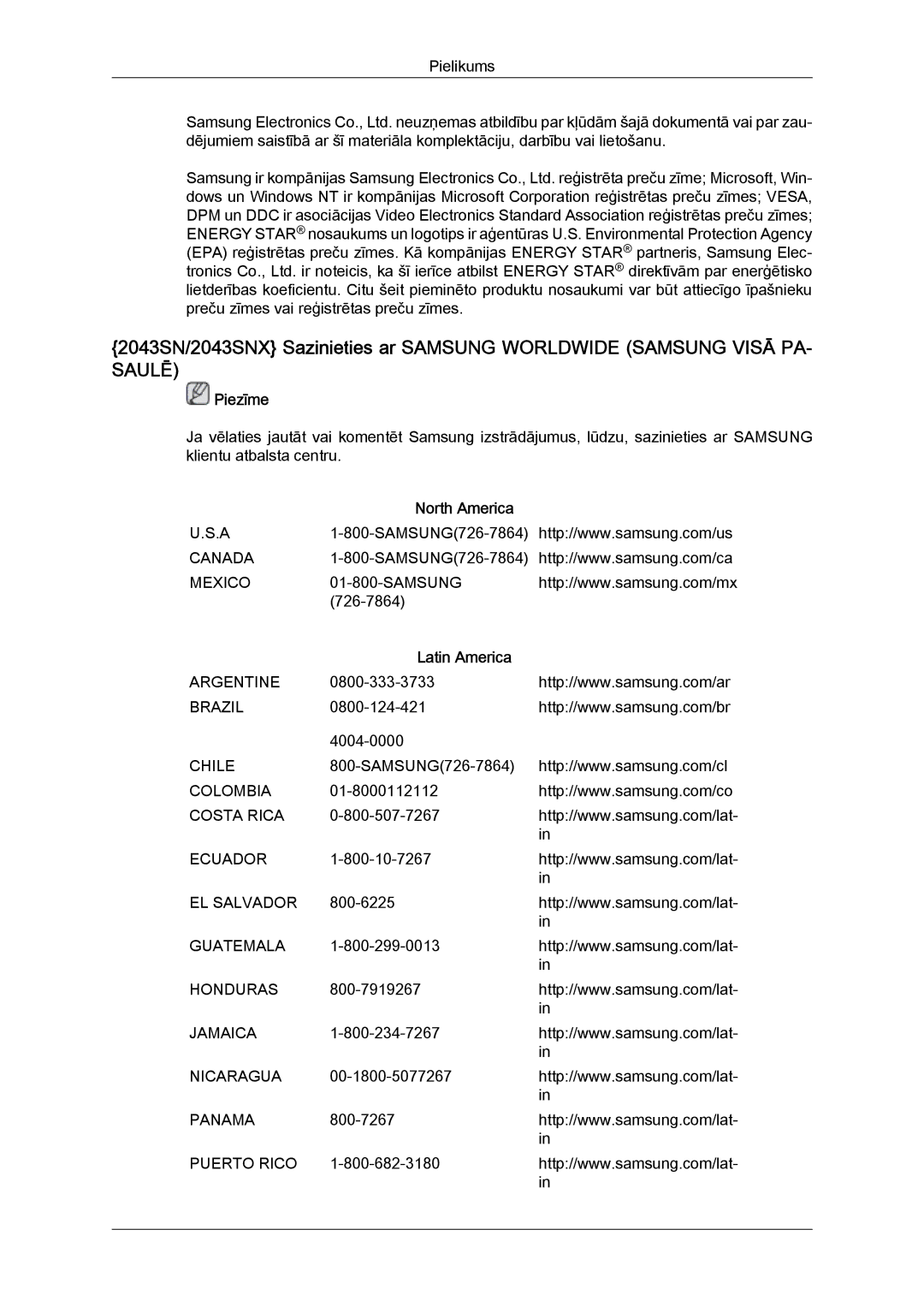 Samsung LS19MYYKBB/EDC, LS22MYYKBB/EDC, LS19MYYKBBA/EN, LS20MYYKBBA/EN, LS22MYYKBBA/EN manual Puerto Rico 