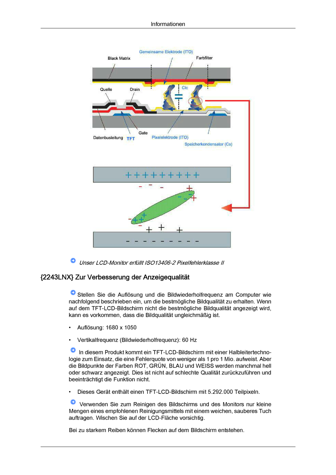 Samsung LS22MYYKBBA/EN, LS22MYYKBB/EDC, LS22MYLKF/EDC, LS19MYYKBBA/EN manual 2243LNX Zur Verbesserung der Anzeigequalität 