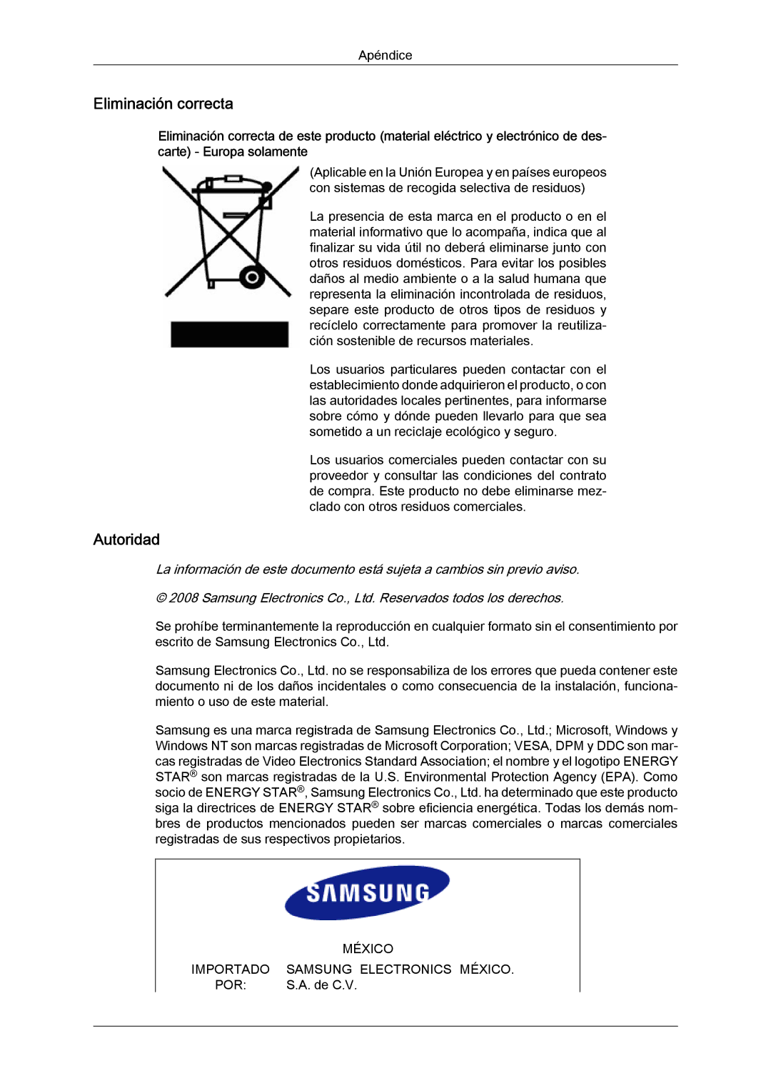 Samsung LS22MYYKBBA/EN, LS22MYYKBB/EDC, LS22MYLKF/EDC, LS19MYYKBBA/EN, LS19MYYKBB/EDC, LS22MYLKFZ/EDC manual De C.V 