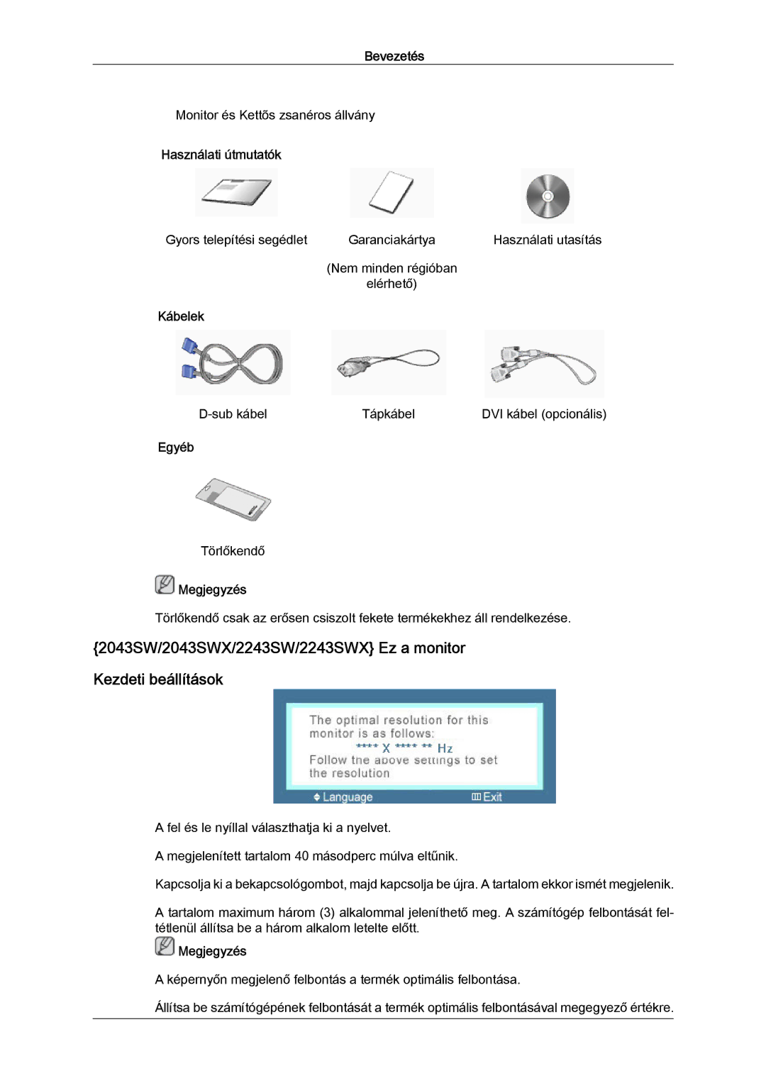 Samsung LS22MYZEBC/EDC, LS22MYZEBCA/EN manual Bevezetés 