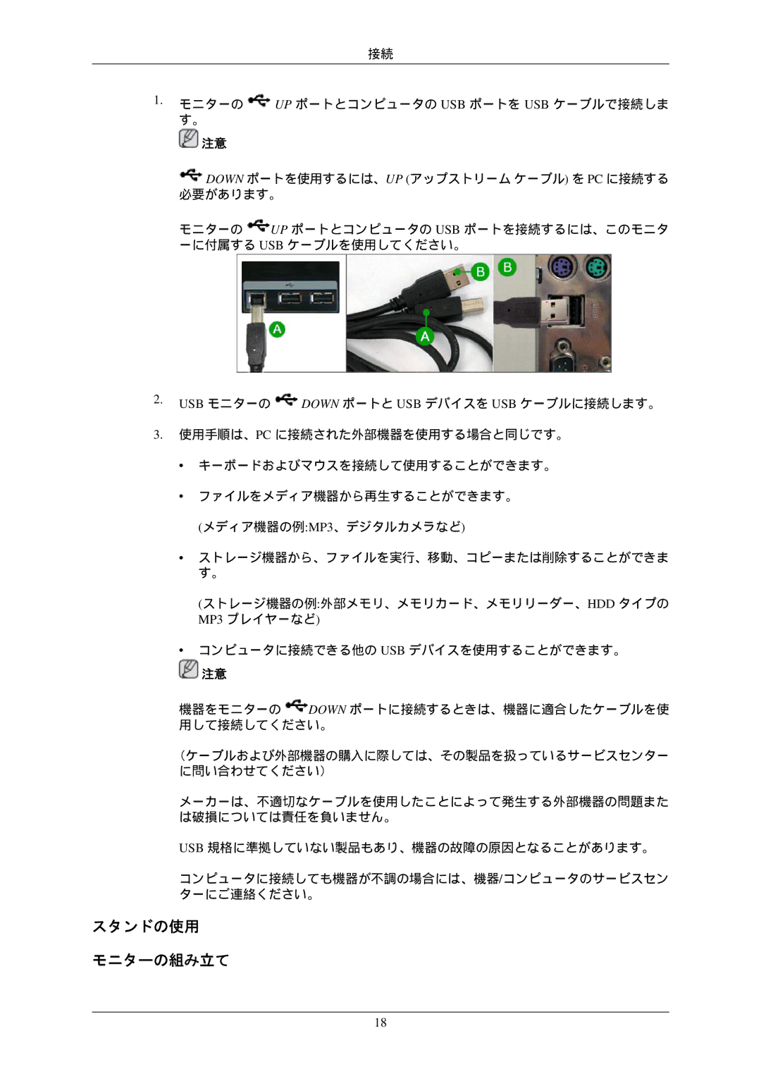 Samsung LS22MYNKBB/XSJ, LS22MYZKBQA/XJ, LS22MYNKB/XSJ, LS24MYKKBQ/XSJ, LS20MYZKBQ/XSJ, LS20MYNKNB/XSJ manual スタンドの使用 モニターの組み立て 