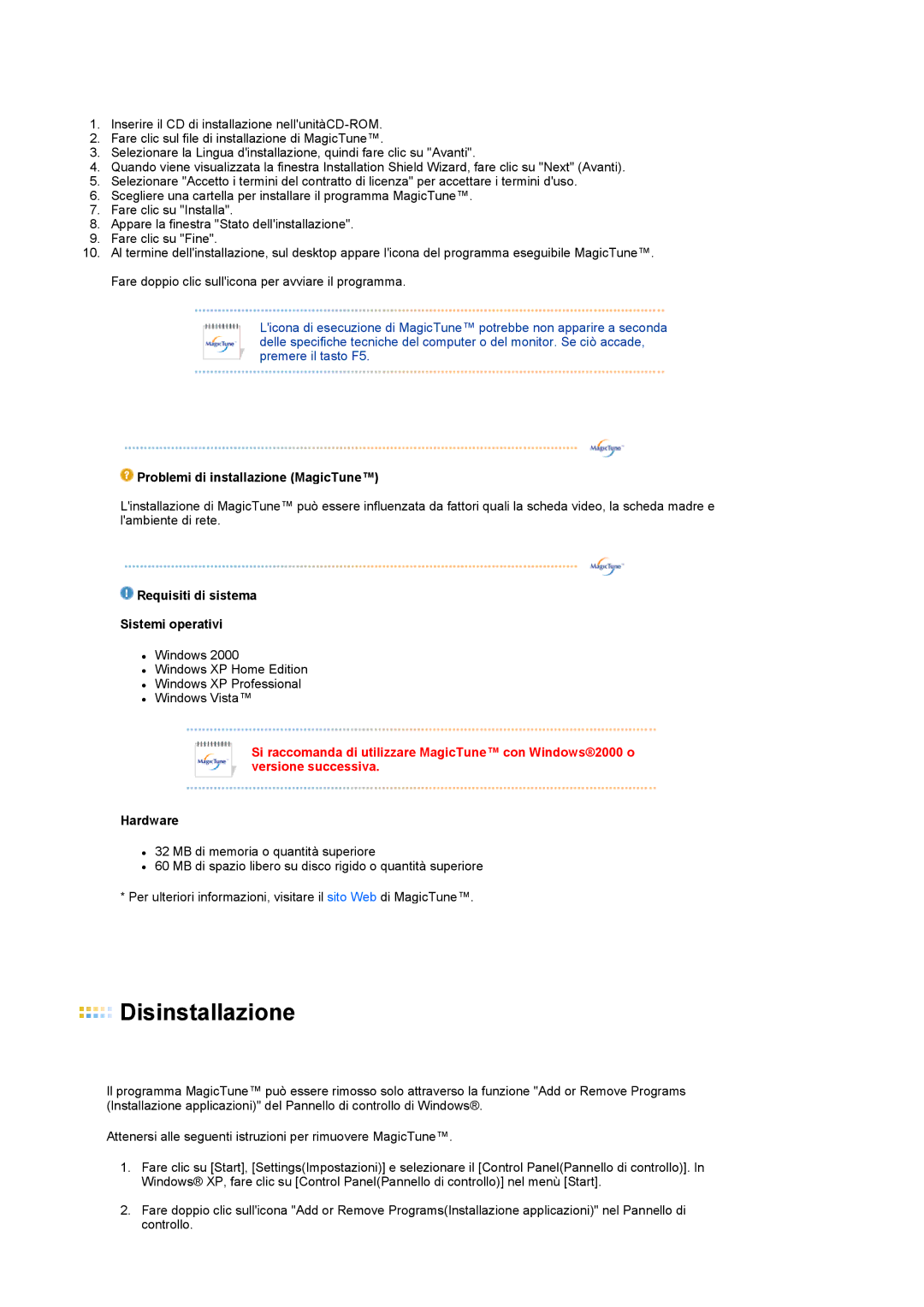 Samsung LS22PEBSFV/EDC, LS20PEBSFV/EDC, LS22PEBSFV/CLT, LS20PEBSFV/CLT manual Disinstallazione 