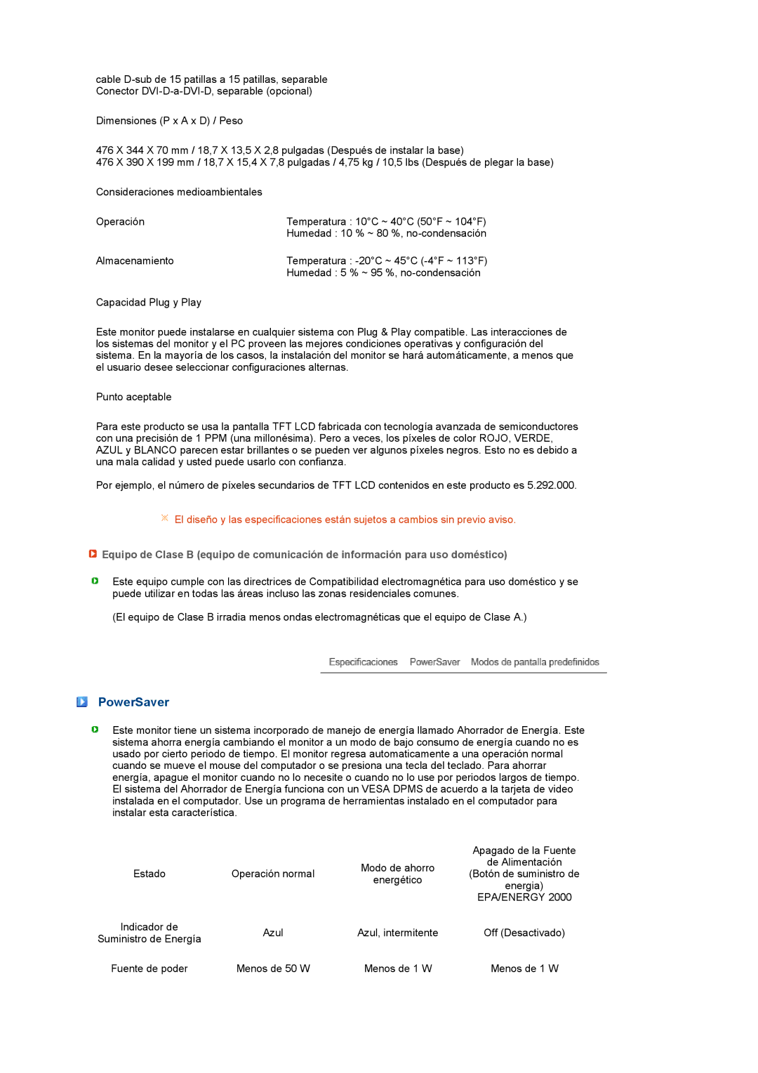 Samsung LS22PEBSFV/EDC, LS20PEBSFV/EDC manual PowerSaver, Epa/Energy 