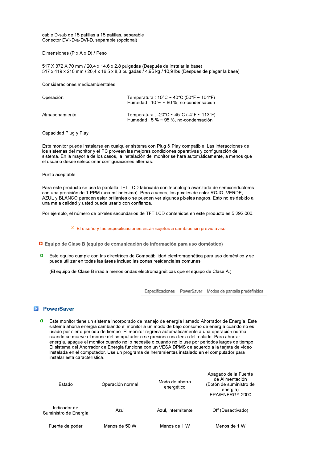 Samsung LS22PEBSFV/EDC, LS20PEBSFV/EDC manual PowerSaver 