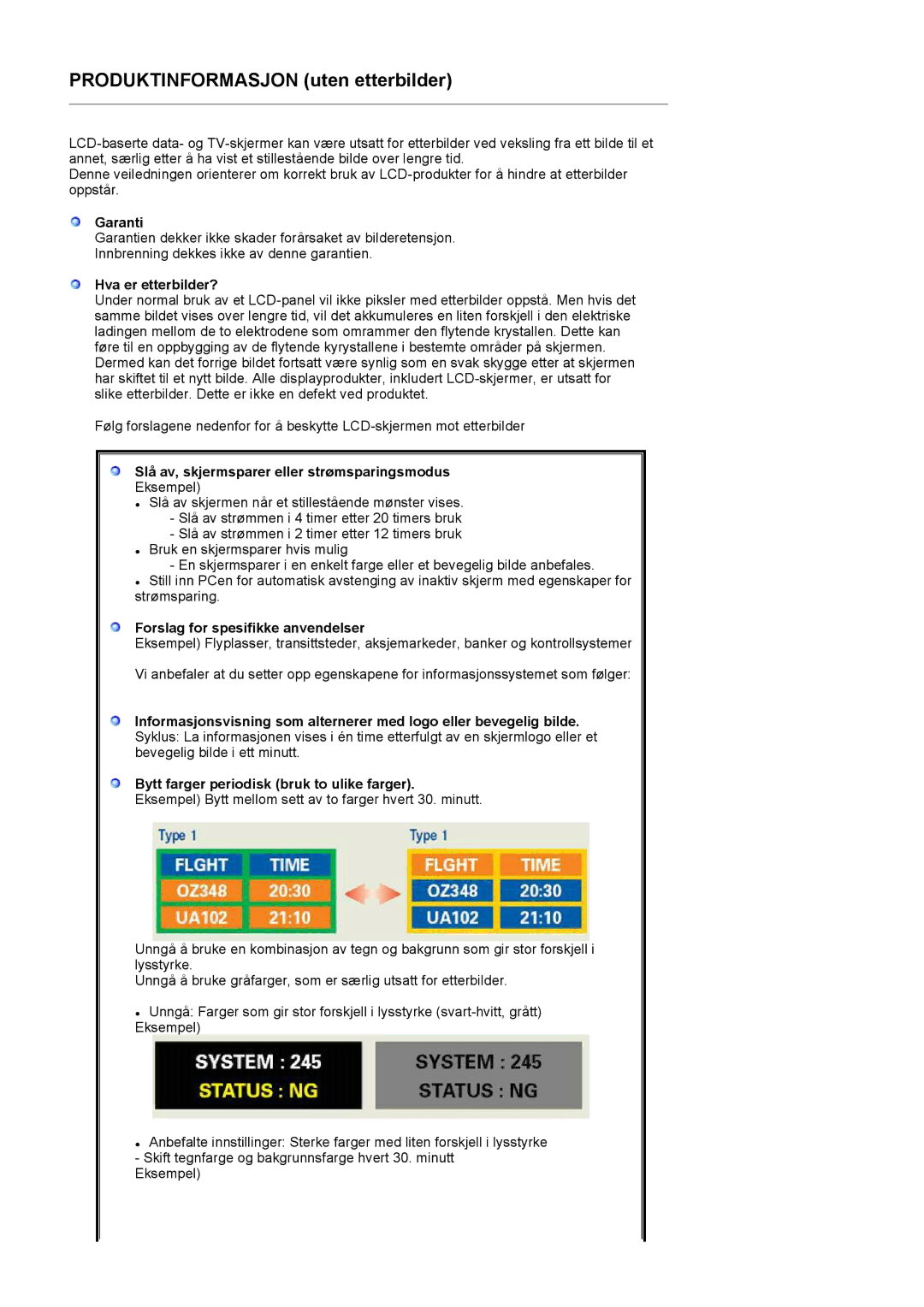 Samsung LS20PEBSFV/EDC, LS22PEBSFV/EDC manual Produktinformasjon uten etterbilder 