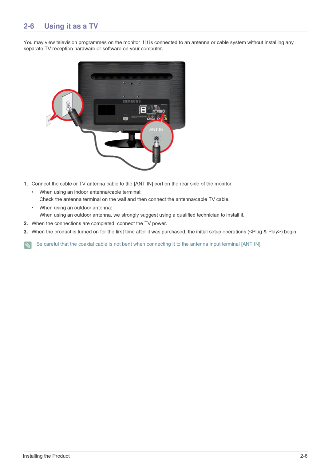 Samsung LS22PTESF/CH manual Using it as a TV 