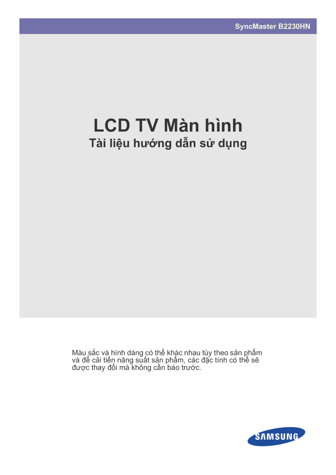 Samsung LS22PTESF/XV manual LCD TV Màn hình 