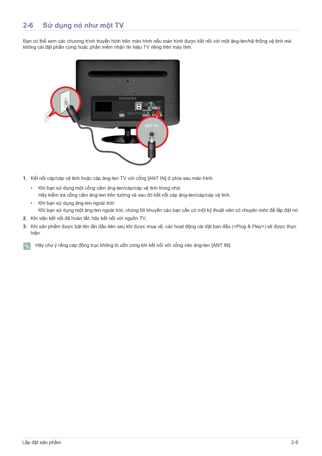 Samsung LS22PTESF/XV manual Sử dụng nó như một TV 