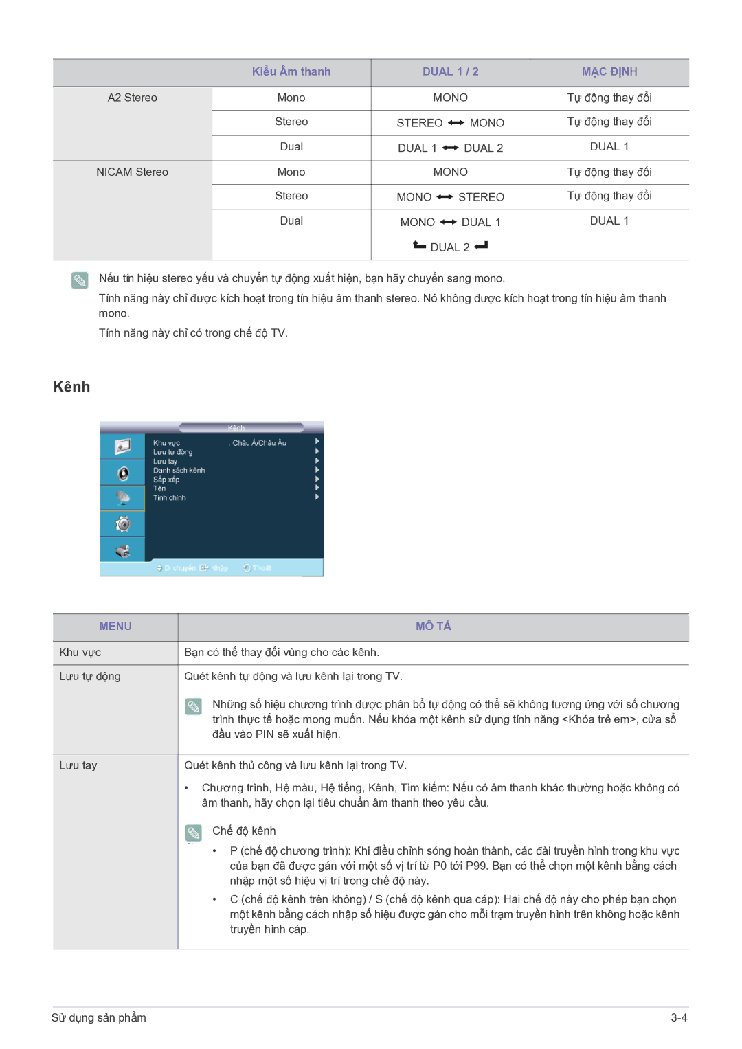 Samsung LS22PTESF/XV manual Kênh, MẶC Định 