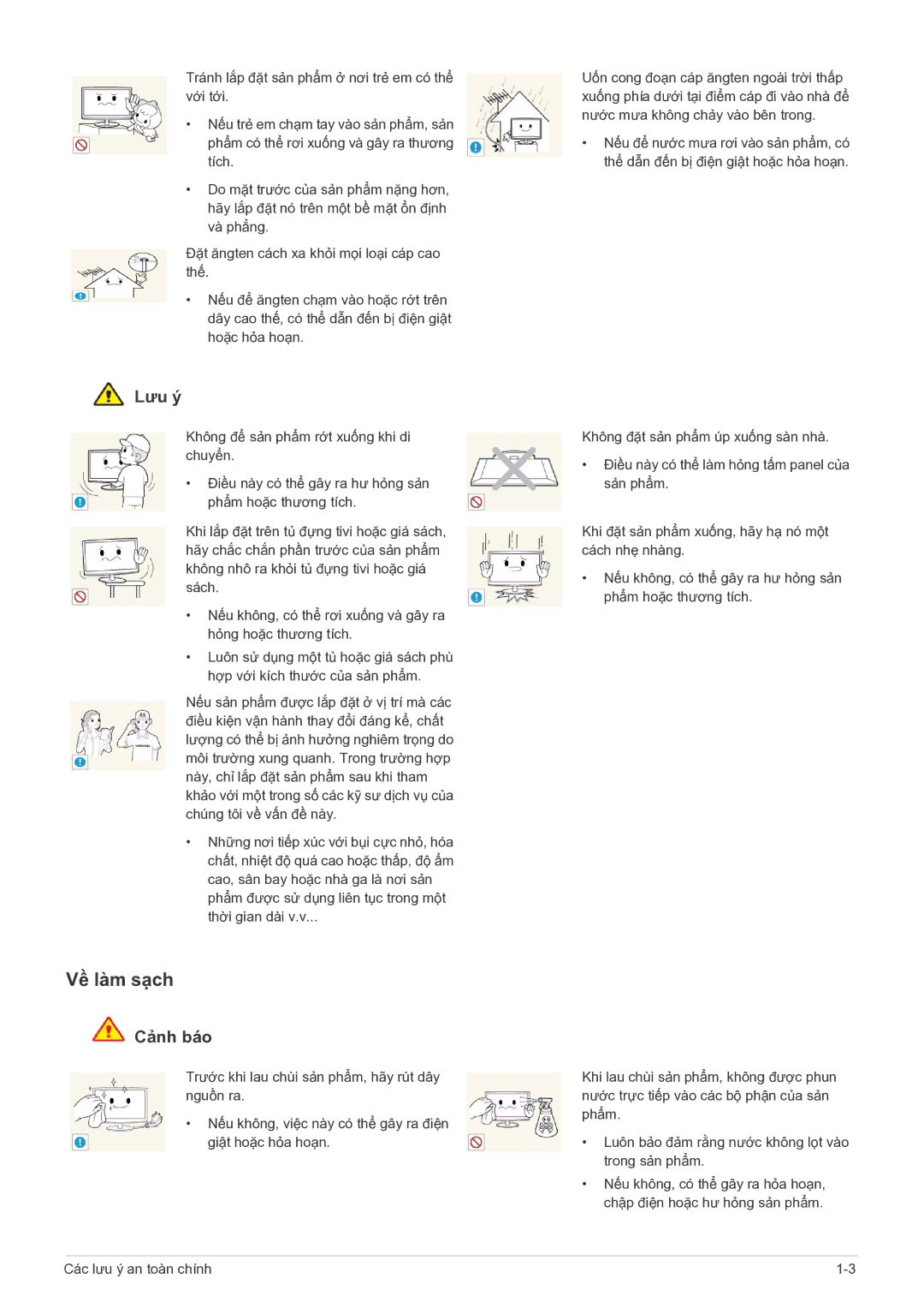 Samsung LS22PTESF/XV manual Về làm sạch 