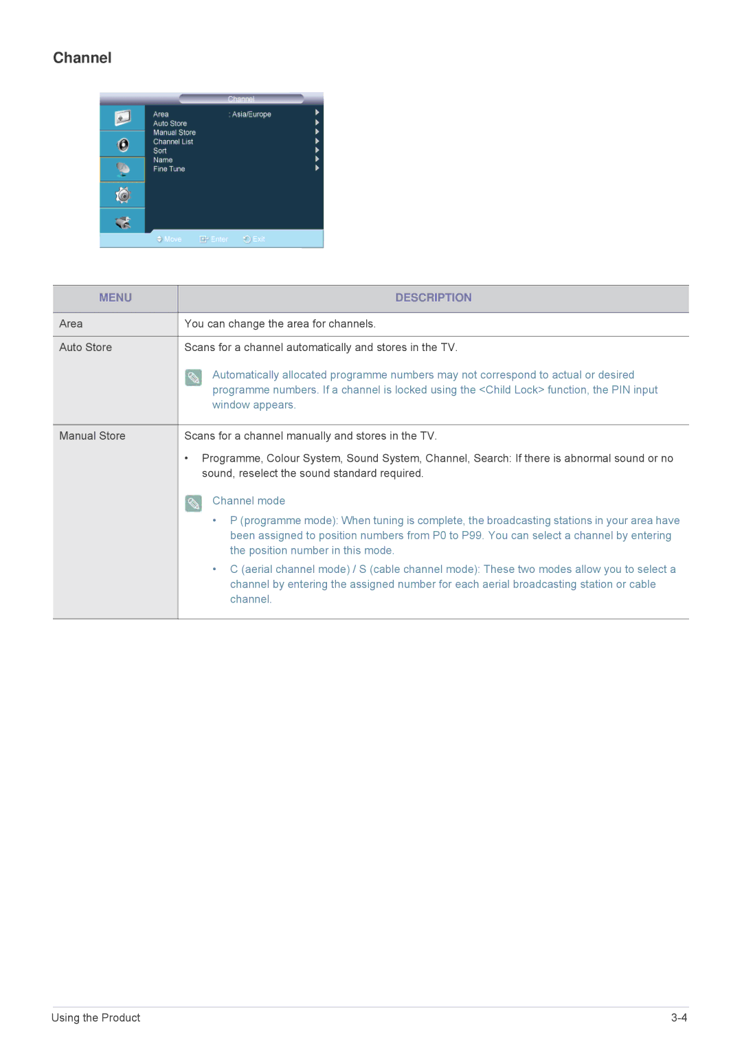 Samsung LS22PTESF/XV manual Channel, Window appears 