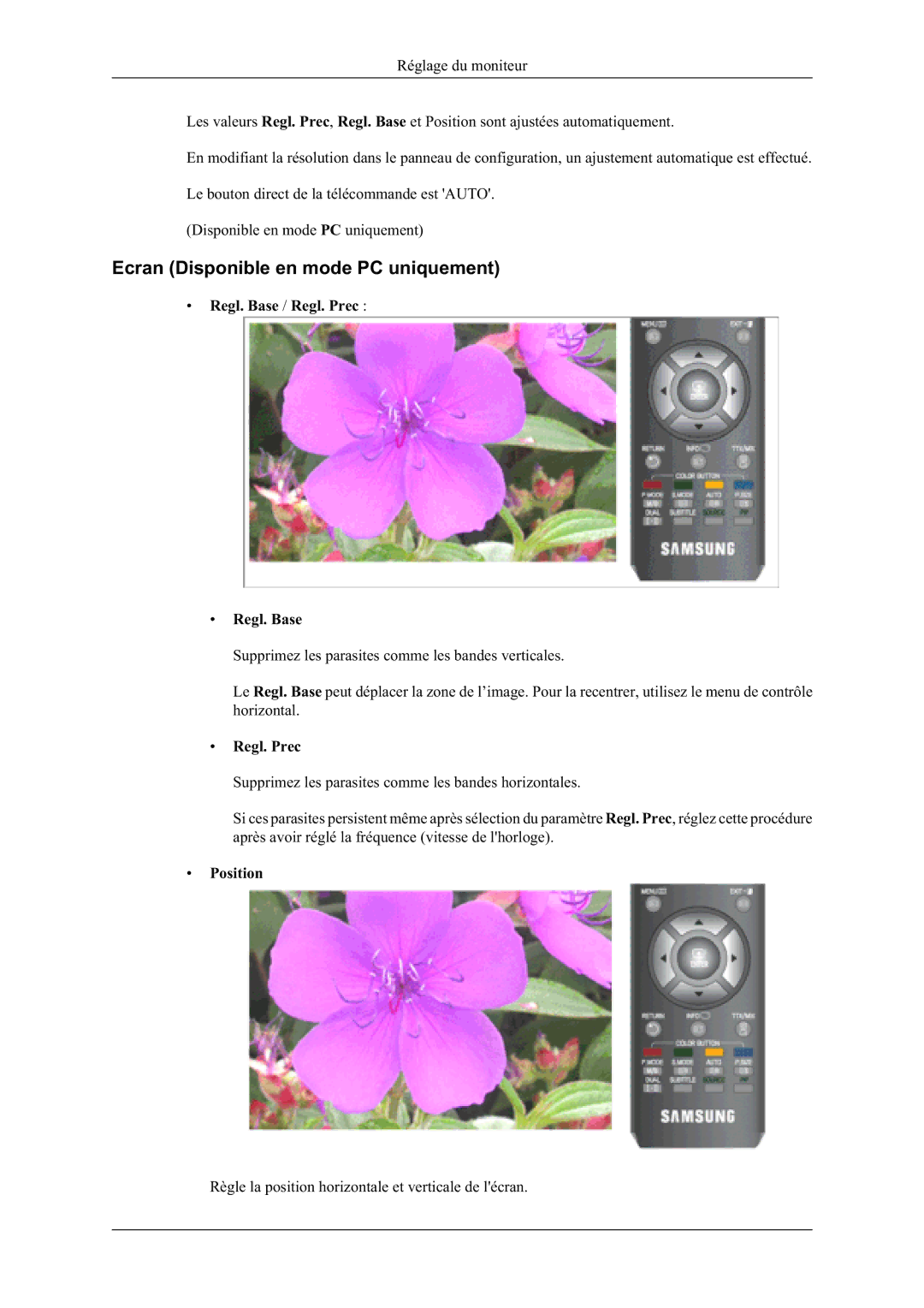 Samsung LS22TDDSUY/EN manual FUDQLVSRQLEOHHQPRGH3&XQLTXHPHQW, 6XSSULPHOHVSDUDVLWHVFRPPHOHVEDQGHVYHUWLFDOHV 