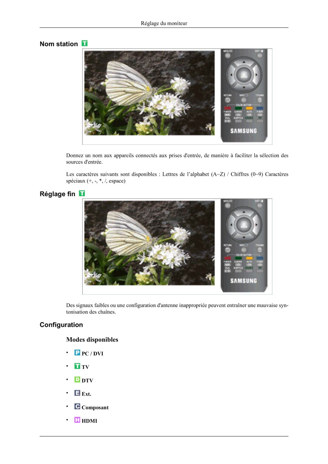 Samsung LS22TDDSUY/EN manual 1RPVWDWLRQ, 5pJODJHILQ, Rqiljxudwlrq 0RGHVGLVSRQLEOHV 