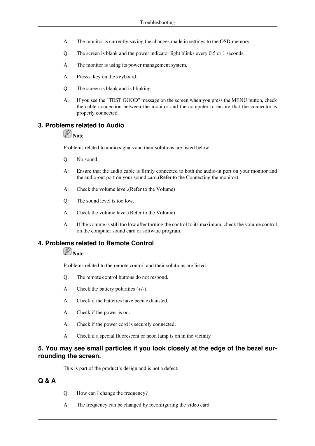 Samsung LS22TDSSU/CT manual Problems related to Audio, Problems related to Remote Control 