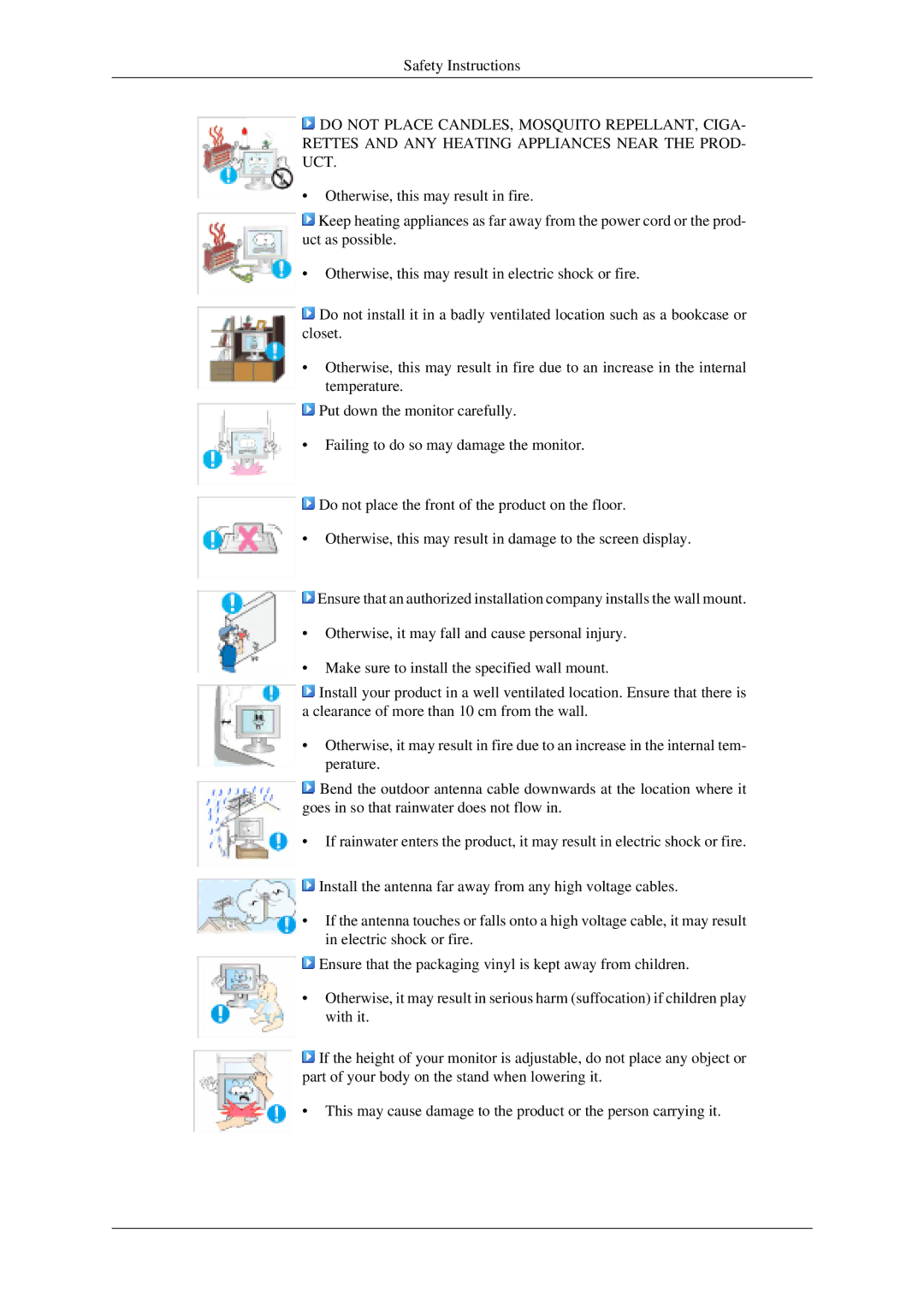 Samsung LS22TDSSU/CT manual Safety Instructions 