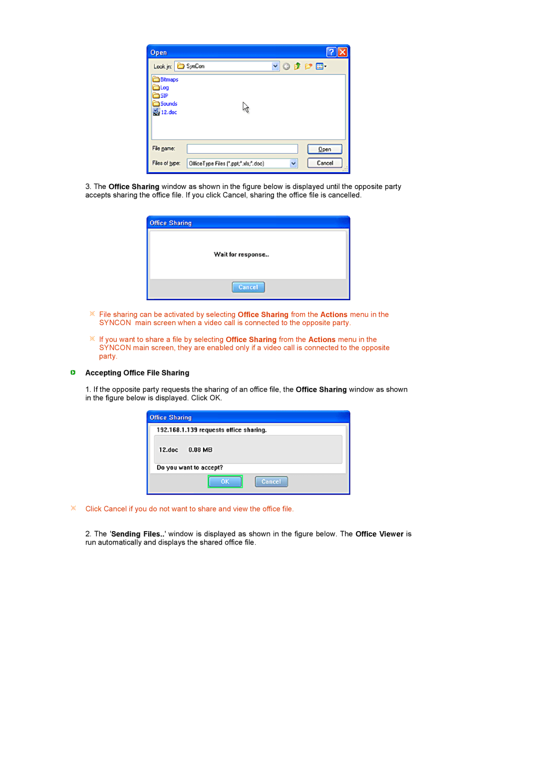 Samsung LF22TNTSFG/EDC, LS22TNTSF/EDC manual Accepting Office File Sharing 