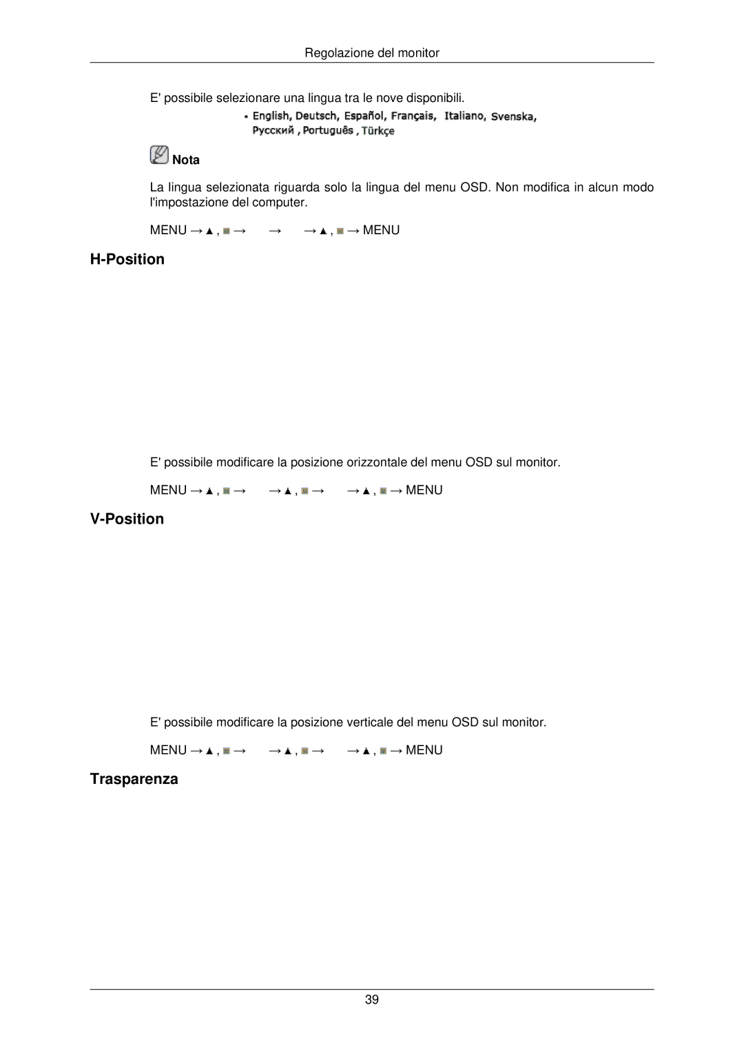 Samsung LS22TWPSUV/EN manual Trasparenza, Nota 