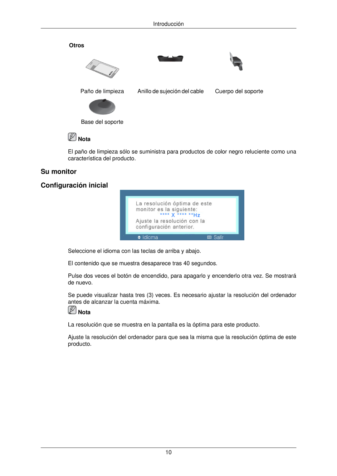 Samsung LS22TWPSUV/EN manual Su monitor Configuración inicial 