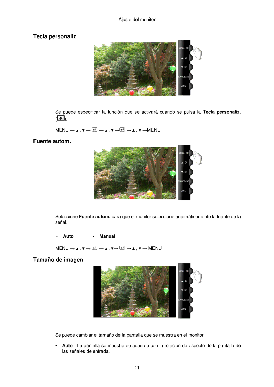 Samsung LS22TWPSUV/EN manual Fuente autom, Tamaño de imagen 