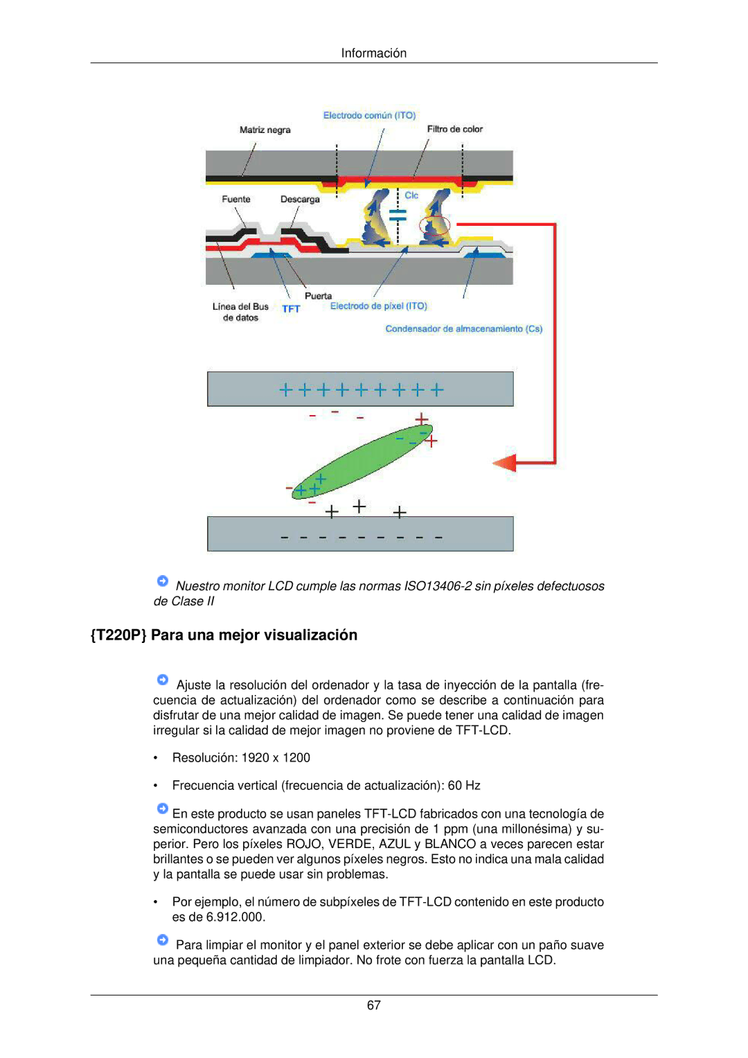 Samsung LS22TWPSUV/EN manual T220P Para una mejor visualización 