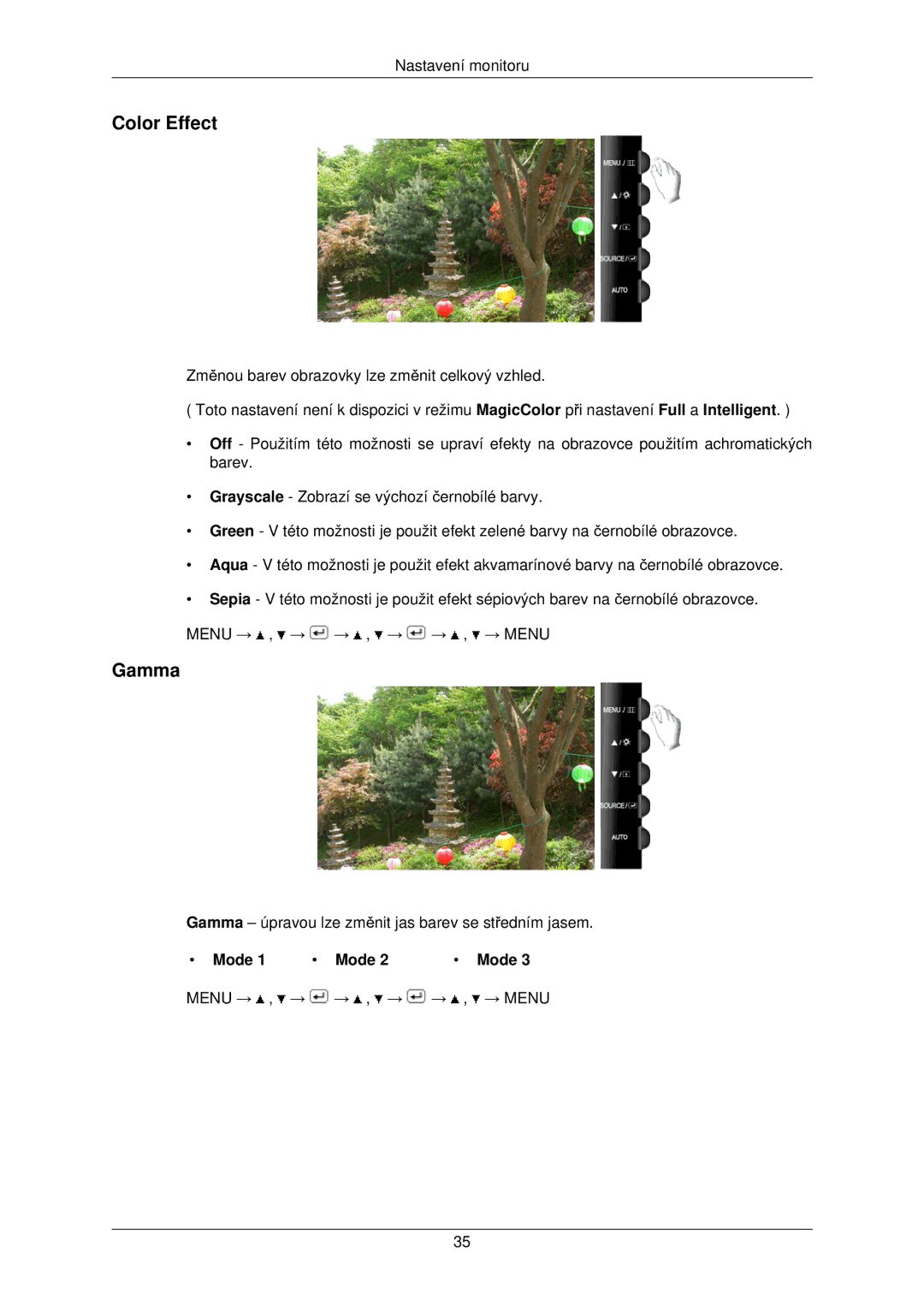 Samsung LS22TWPSUV/EN manual Color Effect, Gamma, Mode 