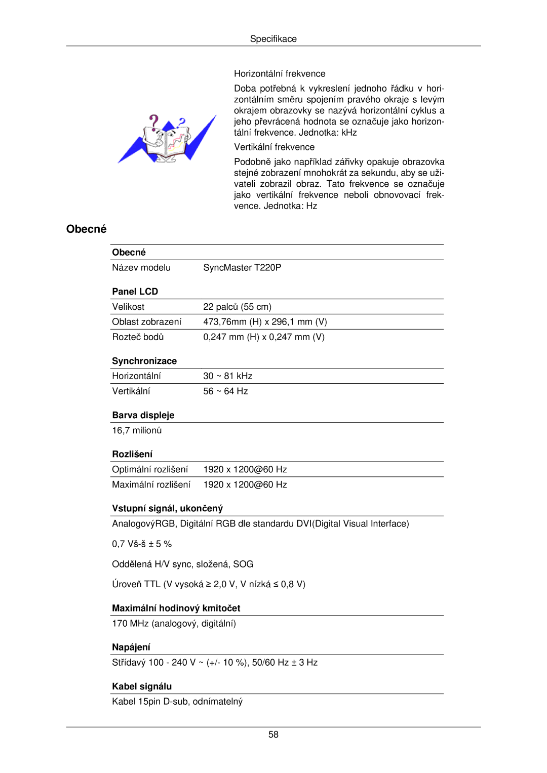 Samsung LS22TWPSUV/EN manual Název modelu SyncMaster T220P 