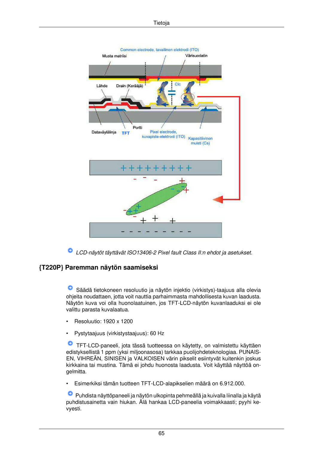 Samsung LS22TWPSUV/EN manual T220P Paremman näytön saamiseksi 