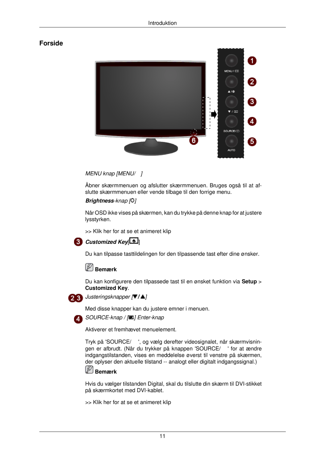 Samsung LS22TWPSUV/EN manual Forside, Menu knap Menu 