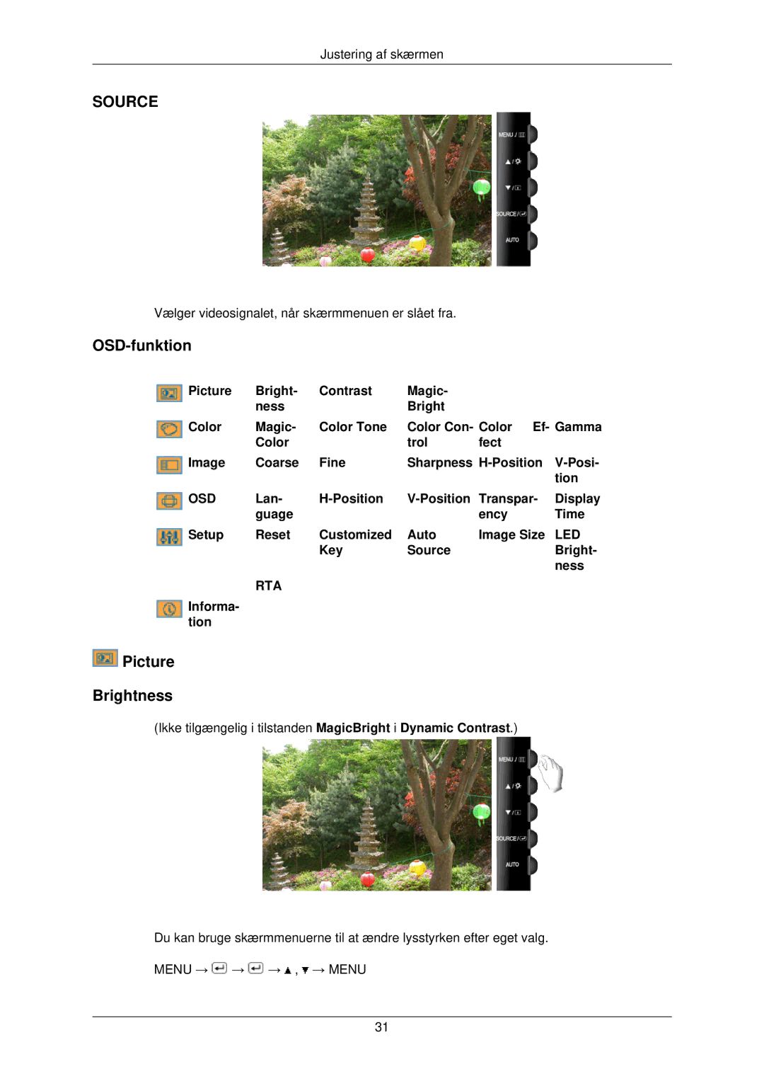 Samsung LS22TWPSUV/EN manual OSD-funktion, Picture Brightness 