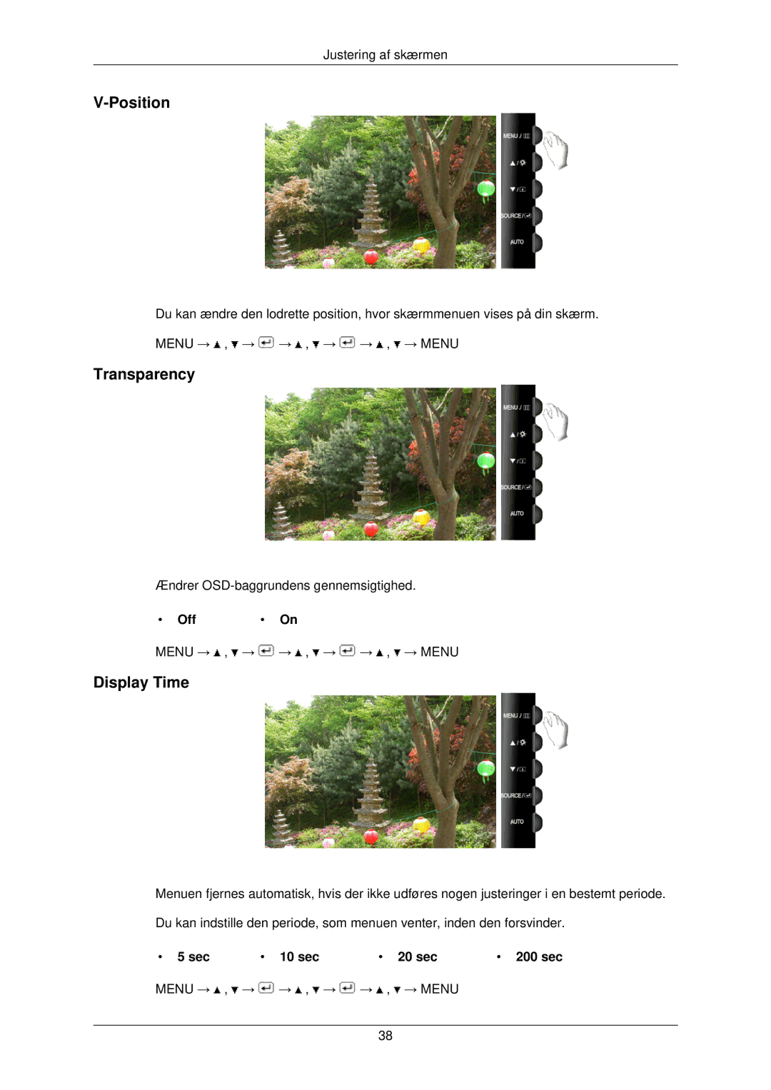 Samsung LS22TWPSUV/EN manual Transparency, Display Time 