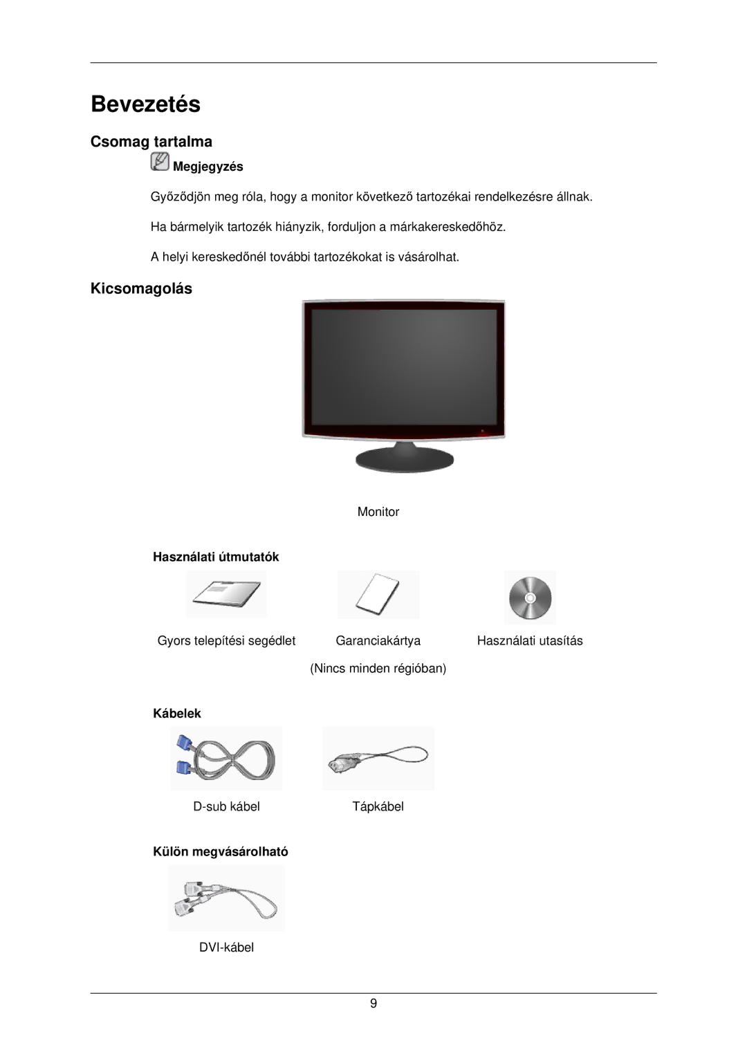 Samsung LS22TWPSUV/EN manual Csomag tartalma, Kicsomagolás 