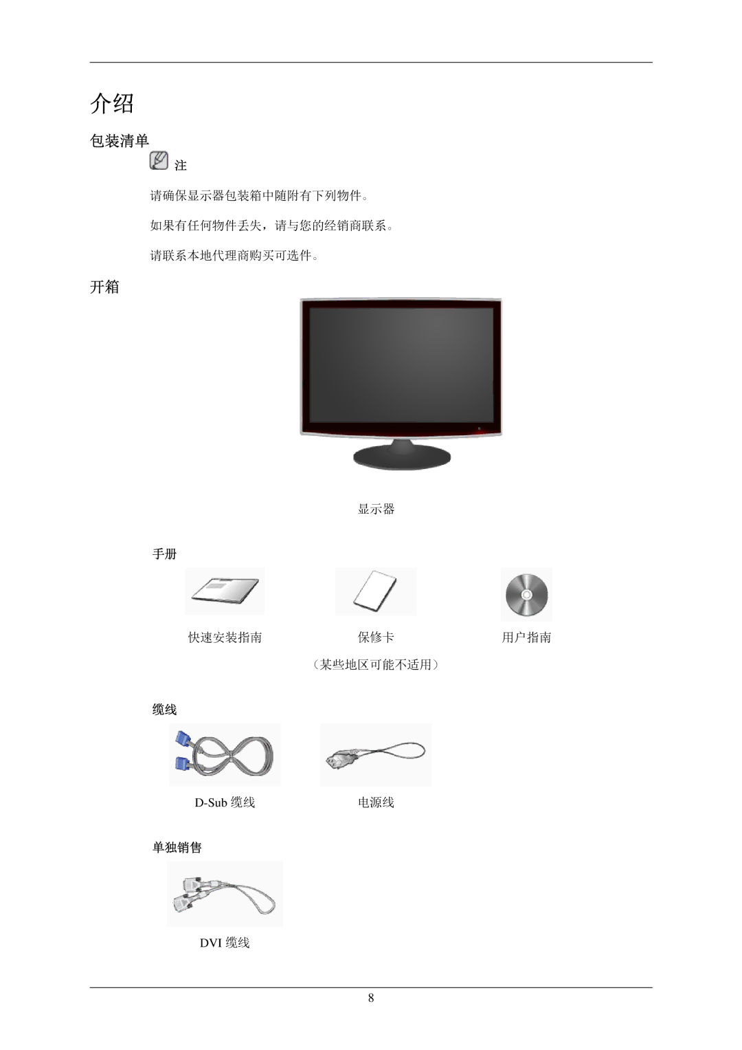 Samsung LS22TWPSUV/EN manual 包装清单 