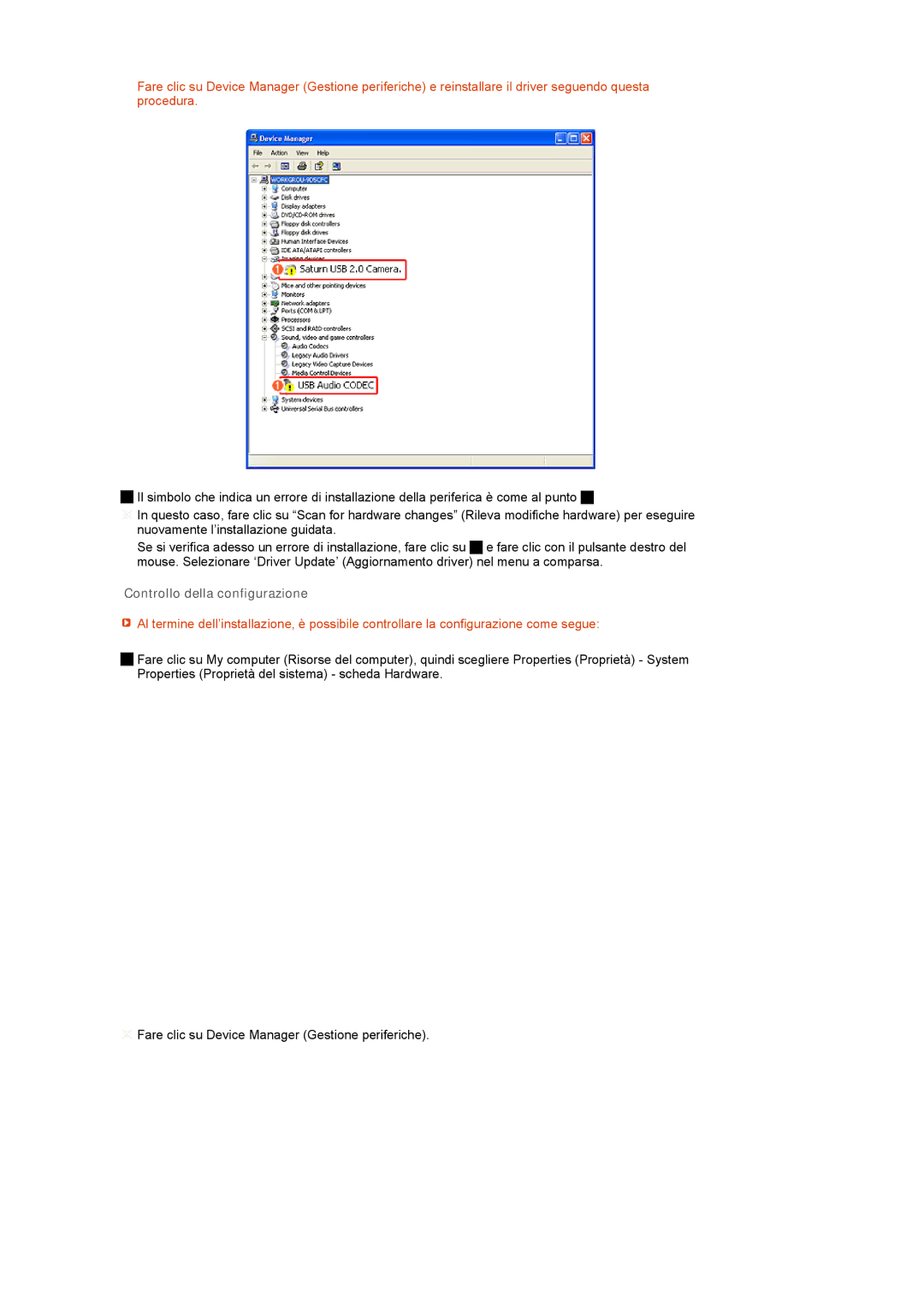 Samsung LS22UCWSFV/EDC manual Controllo della configurazione 