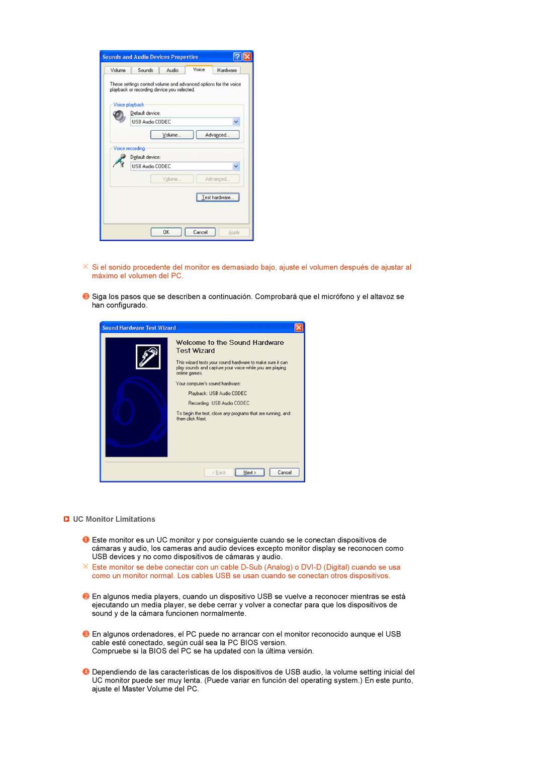 Samsung LS22UCWSFV/EDC manual UC Monitor Limitations 