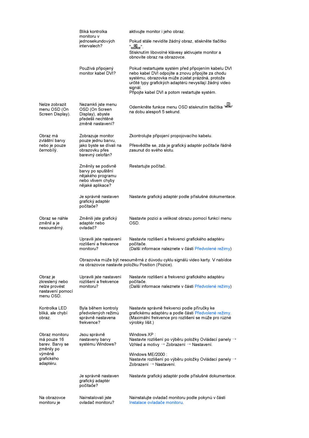 Samsung LS22UCWSFV/EDC manual Osd, Instalace ovladače monitoru 