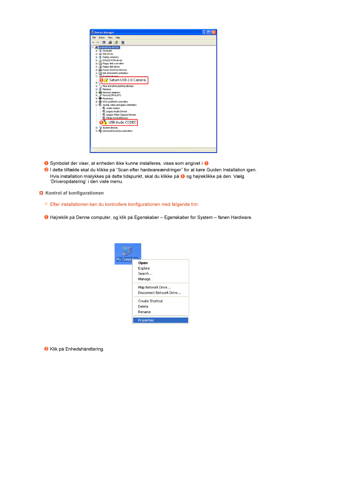 Samsung LS22UCWSFV/EDC manual Kontrol af konfigurationen 