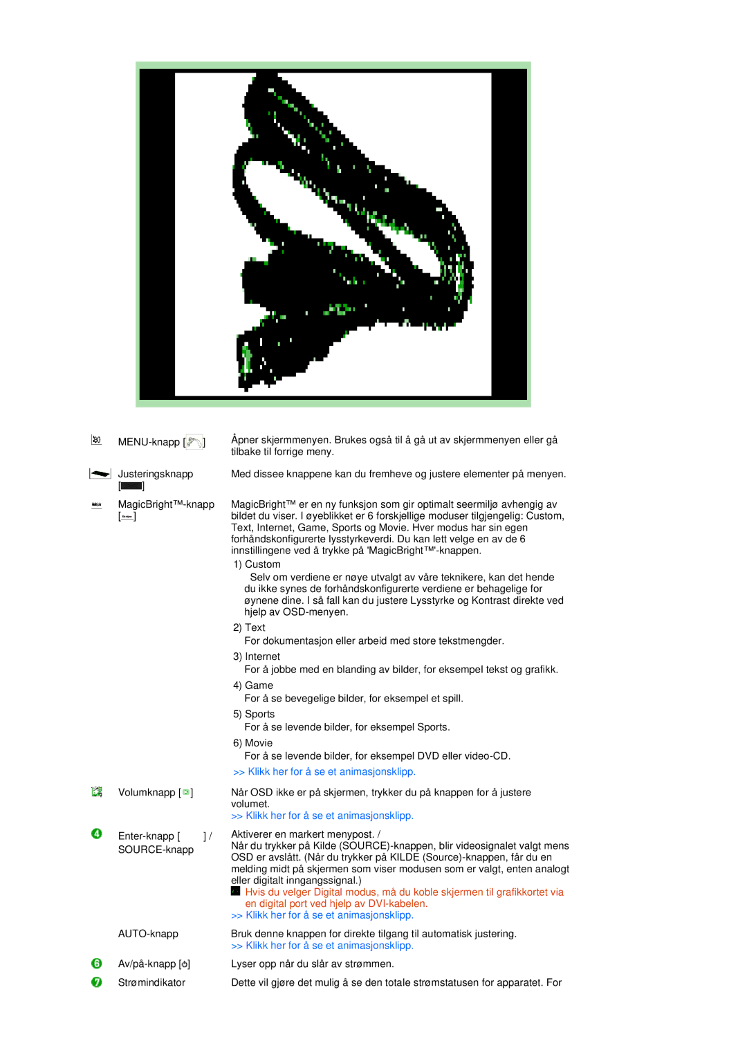 Samsung LS22UCWSFV/EDC manual En digital port ved hjelp av DVI-kabelen 